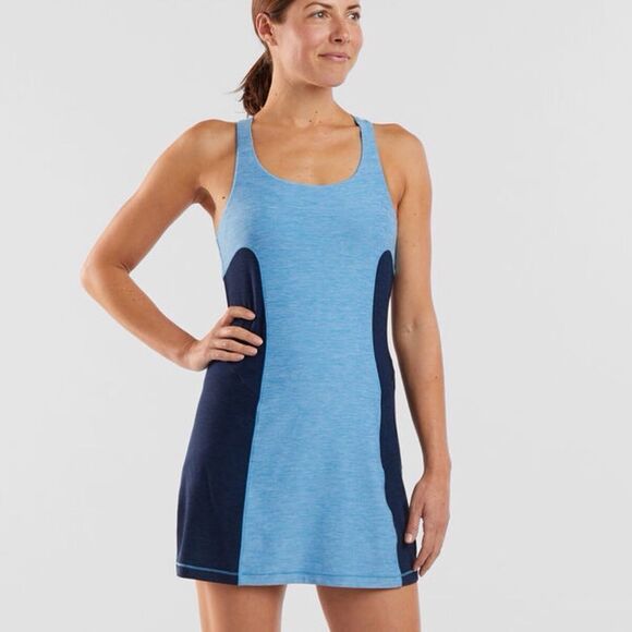 Title Nine Double Down Navy Light Blue Athletic Golf Tennis Sporty Tank Dress - Picture 1 of 16